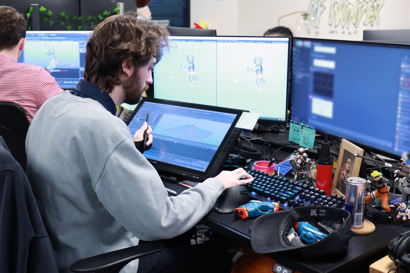 Image of Michael in front of his computer.